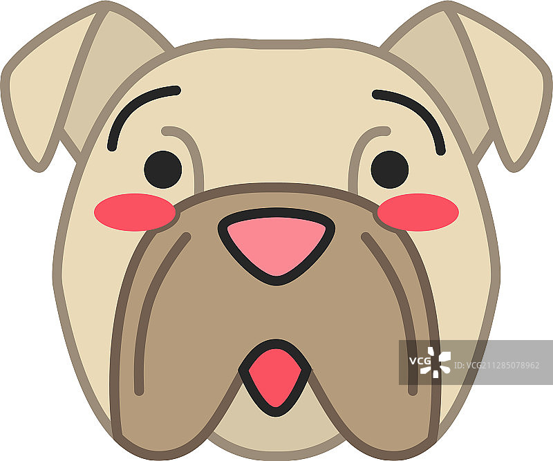 可爱斗牛犬卡通形象图片素材