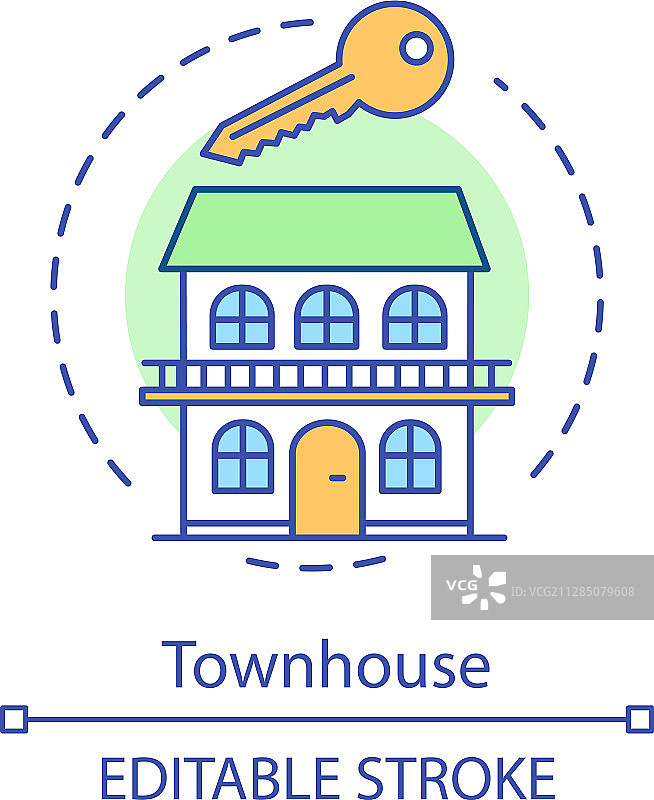 联排别墅概念图标图片素材