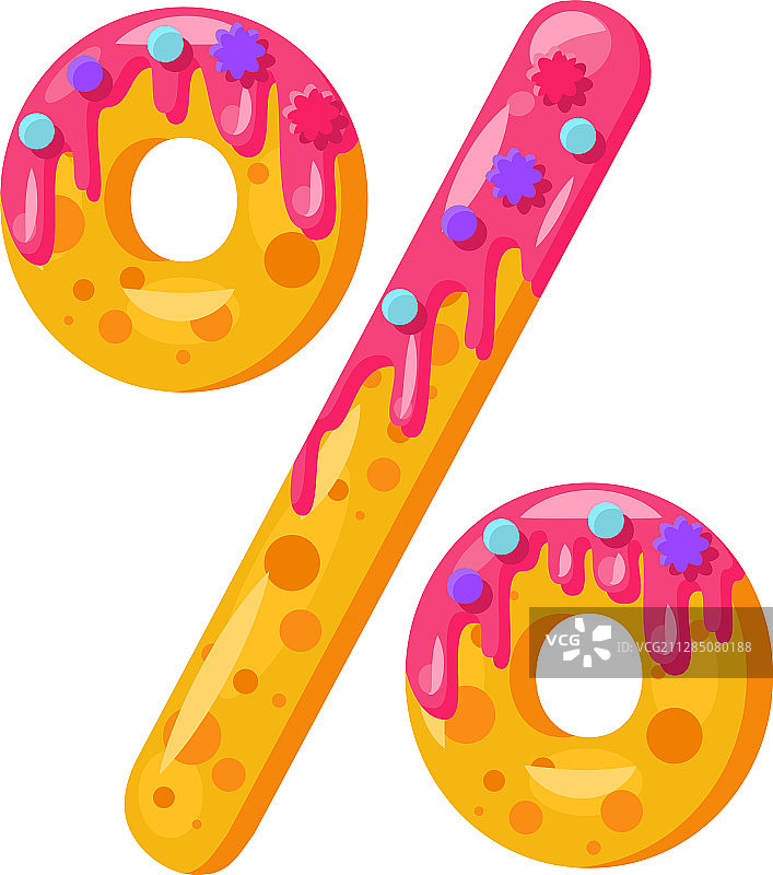 甜甜圈卡通百分比符号图片素材
