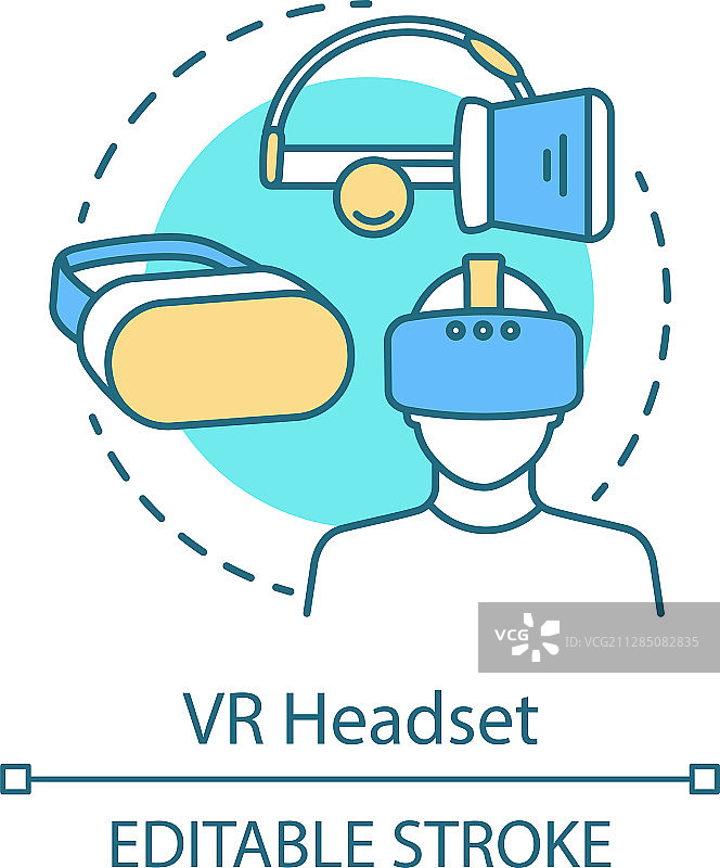 VR头显概念图标图片素材