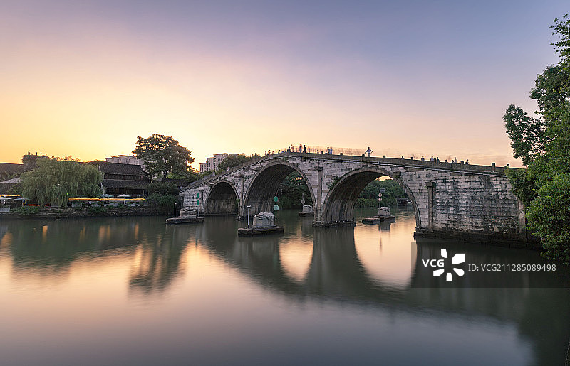 杭州拱宸桥晚霞图片素材