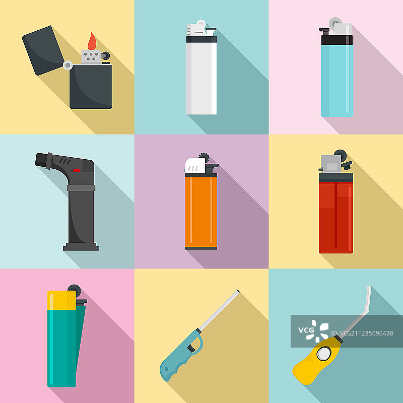 打火机图标扁平风格图片素材