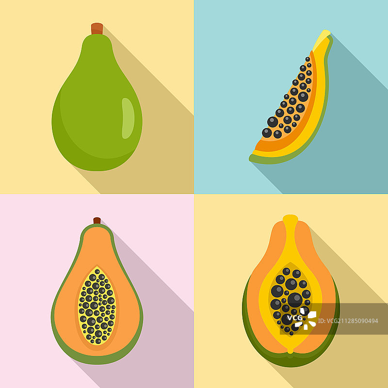 木瓜图标扁平风格图片素材