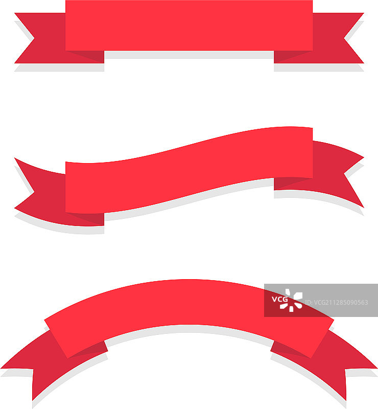 扁平风格空白缎带banner图标图片素材