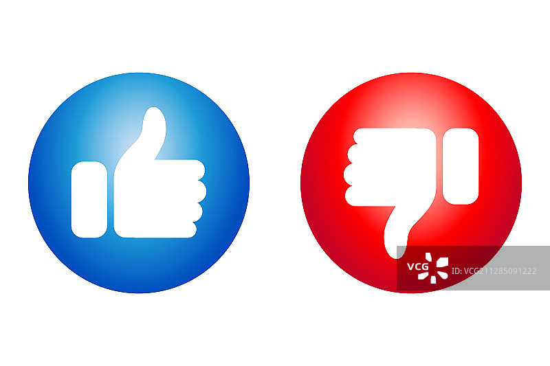 网站和应用程序的点赞与不喜欢图标图片素材
