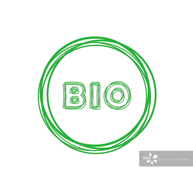 绿色生物线条圆形徽章设计元素图片素材