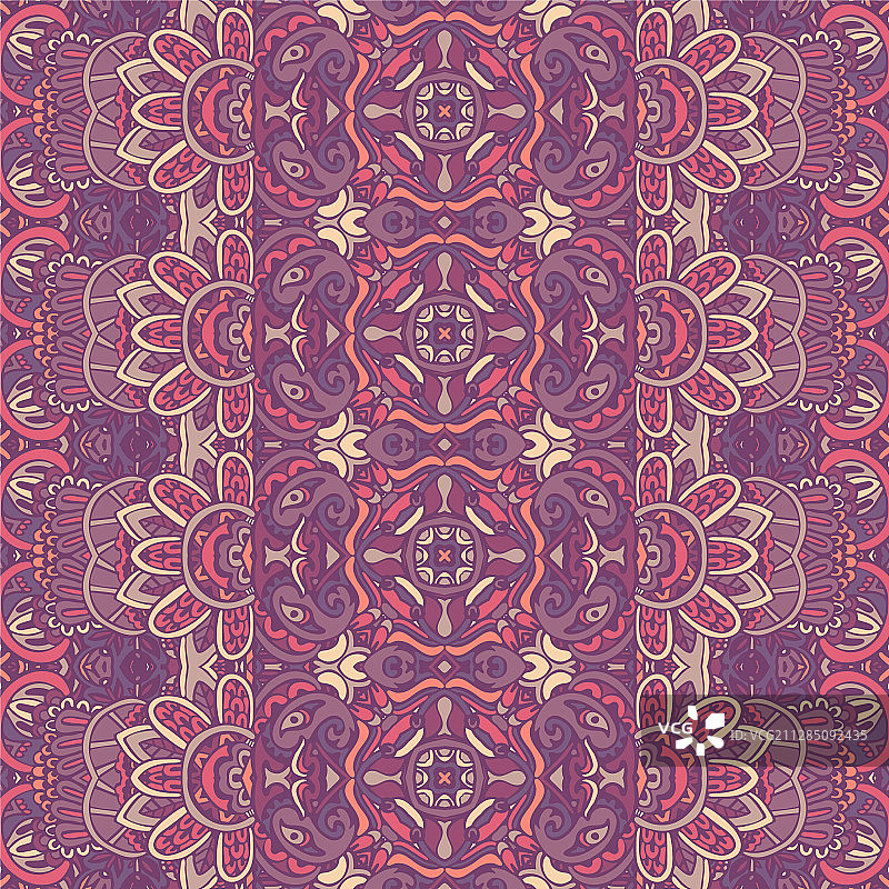 复古薰衣草无缝大马士革图案图片素材