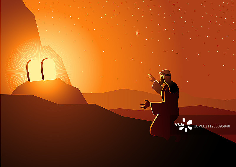 摩西接受十诫图片素材