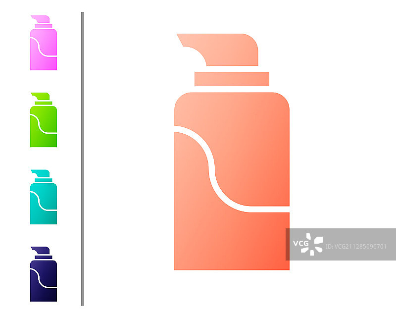 珊瑚色乳霜或乳液化妆品管图标图片素材