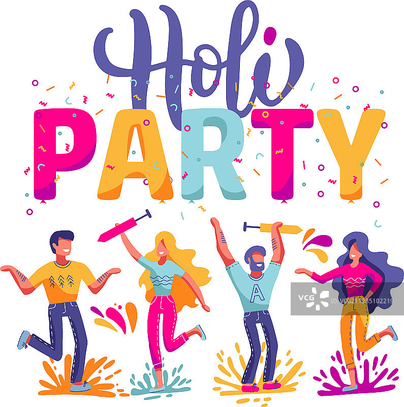 洒红节彩色背景图片素材