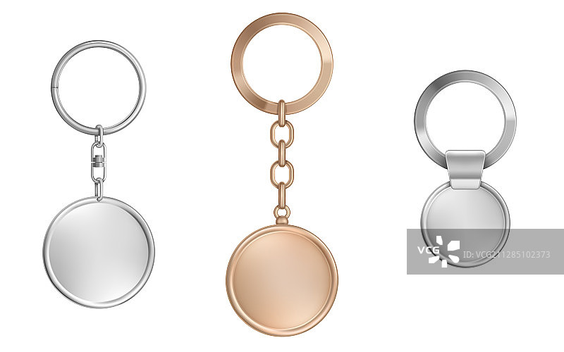 金属圆形钥匙扣合集图片素材