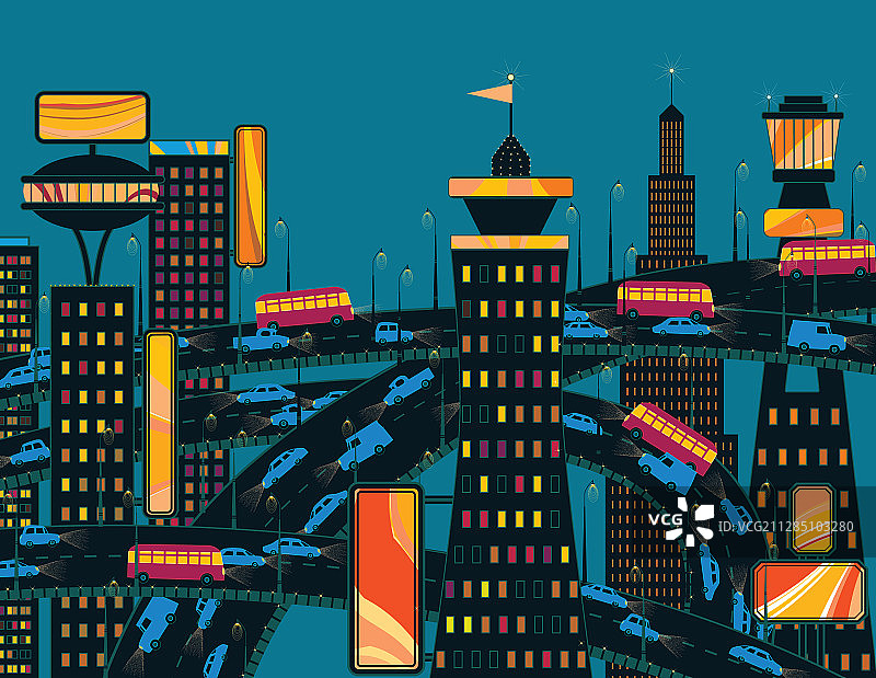 傍晚大都市图片素材