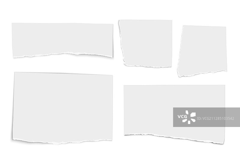 白色撕裂纸张组合图片素材