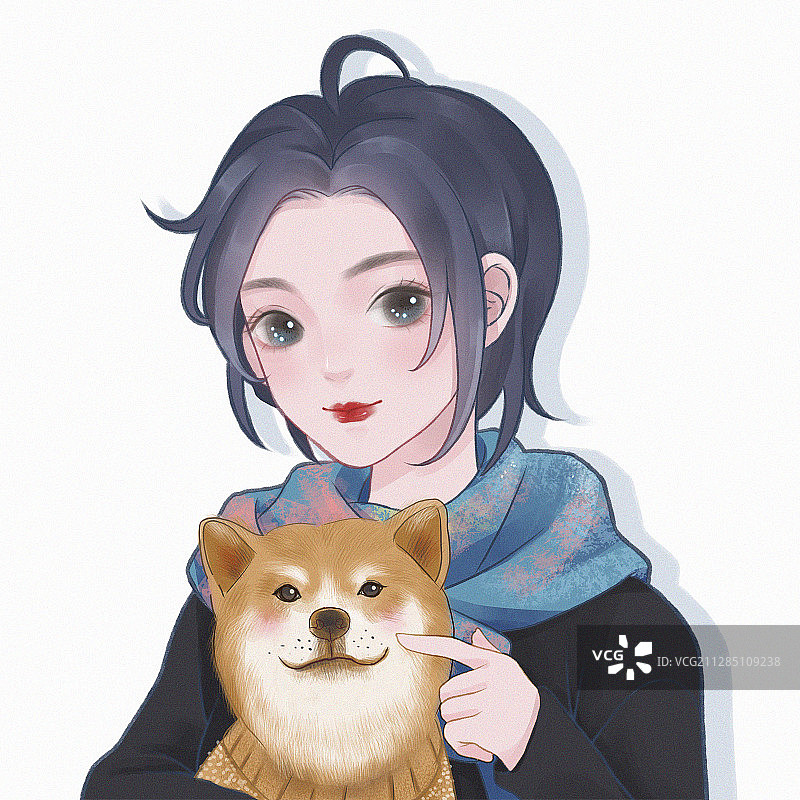 抱着狗狗的女孩子图片素材