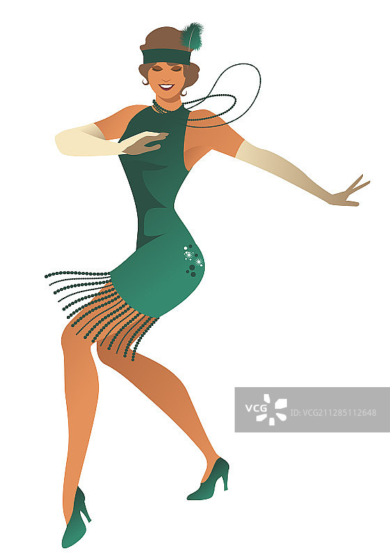 有趣的穿着复古服装的飞女郎图片素材