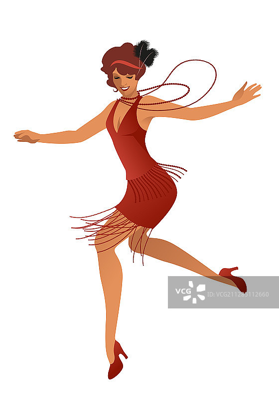 有趣的穿着复古服装的飞女郎图片素材