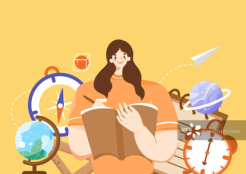 一个人学习场景图片素材