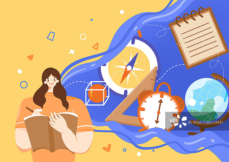 一个人学习场景图片素材