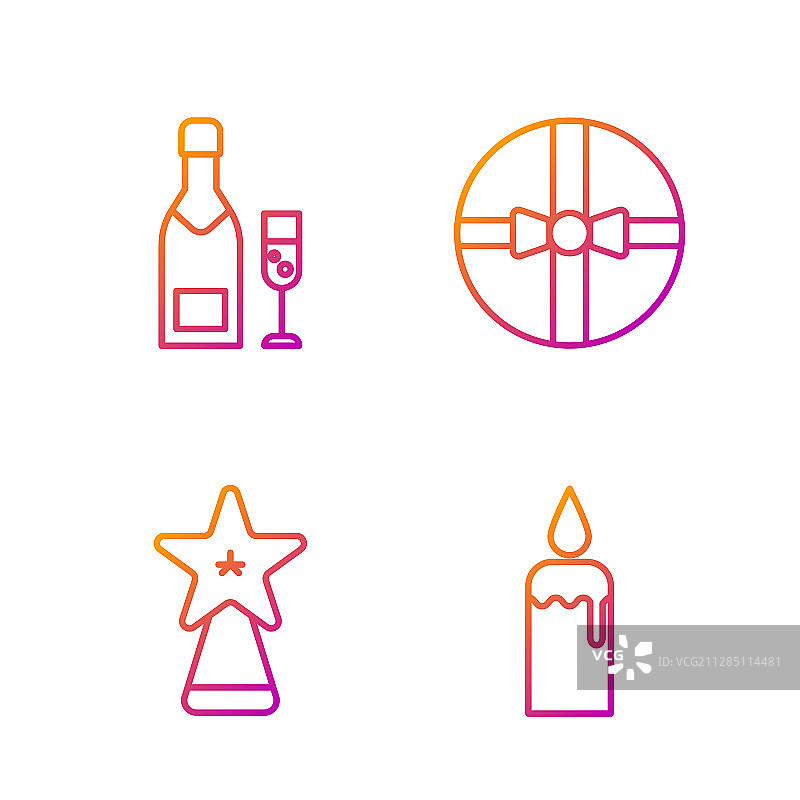 圣诞烛台中燃烧的蜡烛线条图片素材