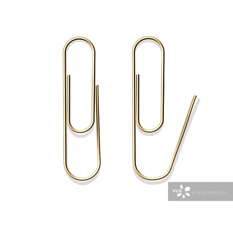 逼真的金属回形针套装图片素材