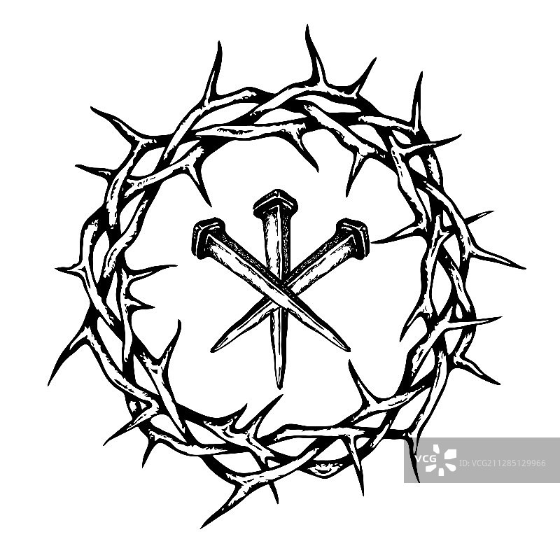 耶稣受难钉与荆棘冠图片素材