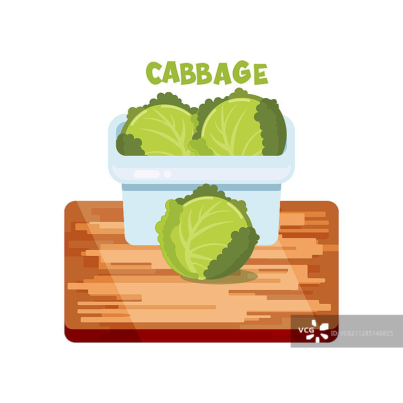 扁平化风格的卷心菜设计图片素材