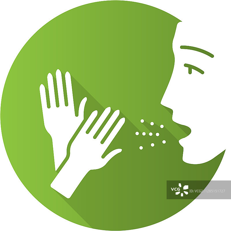 乳胶过敏扁平设计长阴影字形图标图片素材