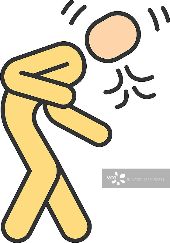 咳嗽喷嚏彩色图标图片素材