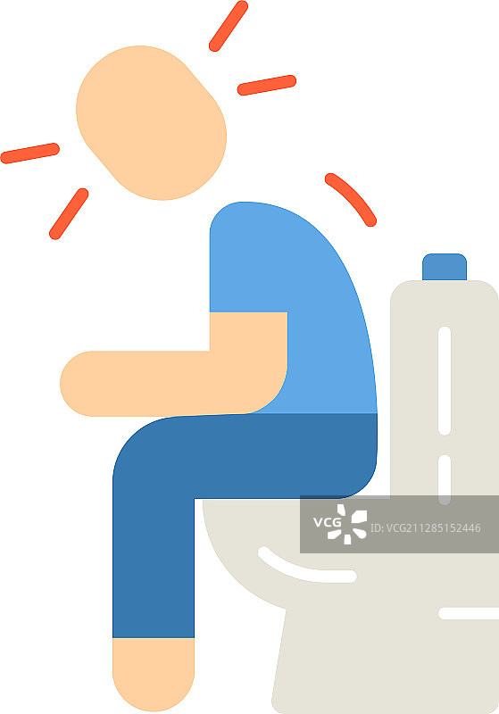 腹泻便秘扁平设计长阴影图片素材