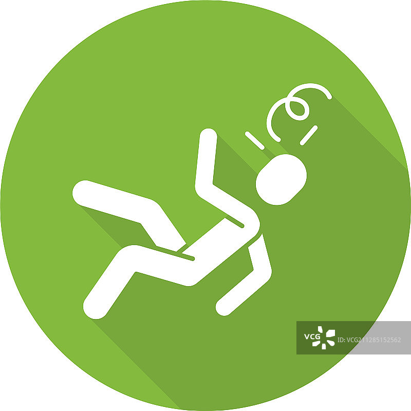 昏厥扁平设计长阴影字形图标图片素材