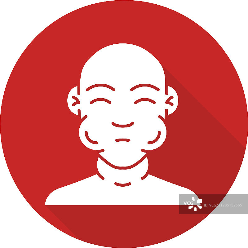 面部肿胀扁平设计长阴影标志图标图片素材