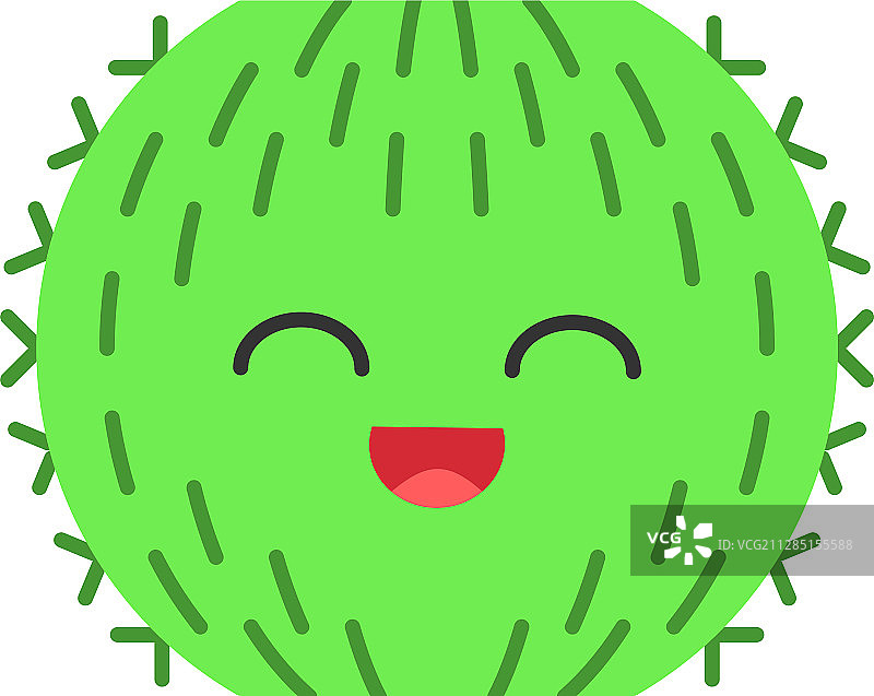 长影彩色桶形仙人掌扁平设计图标图片素材