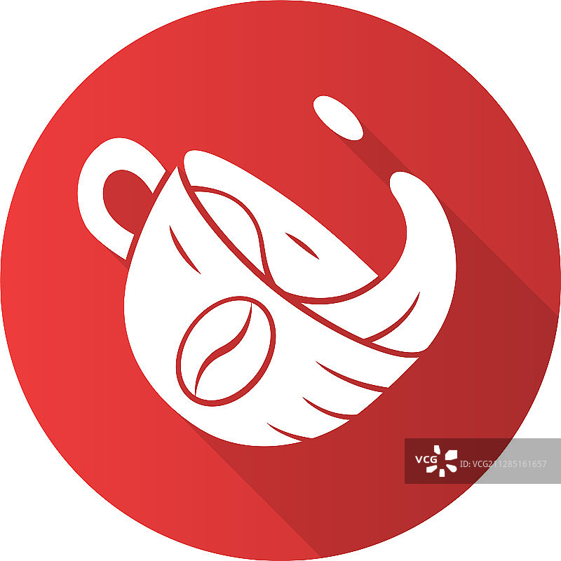 扁平风格长阴影咖啡杯图片素材