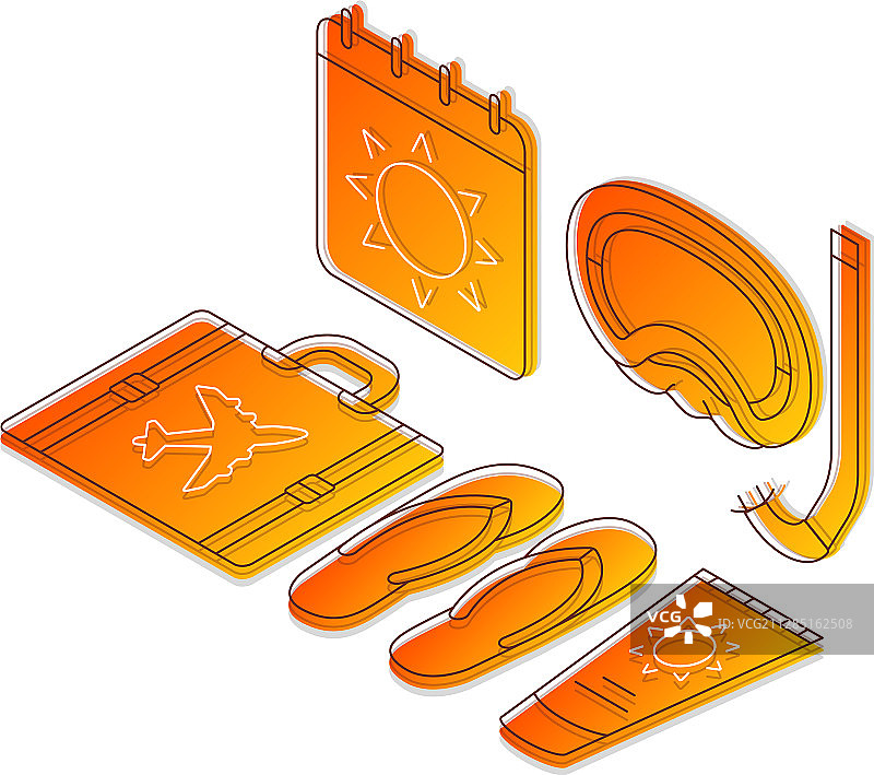 暑假2.5D颜色图片素材