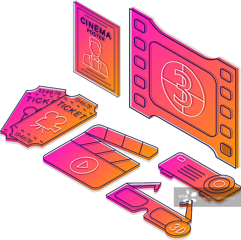 2.5D影院配色图片素材