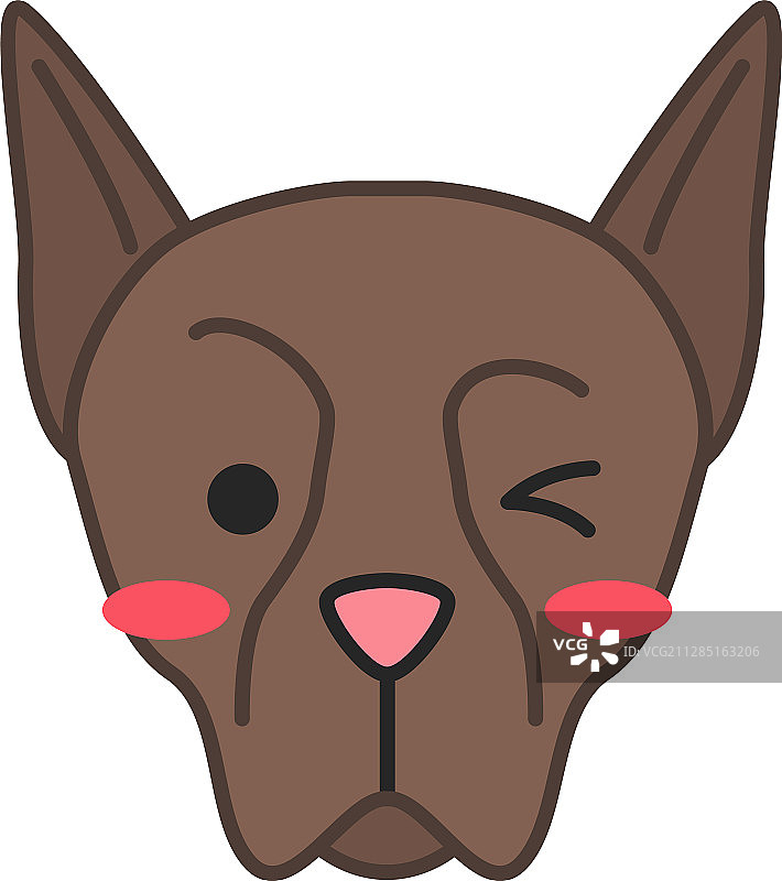 可爱的杜宾犬卡通形象图片素材
