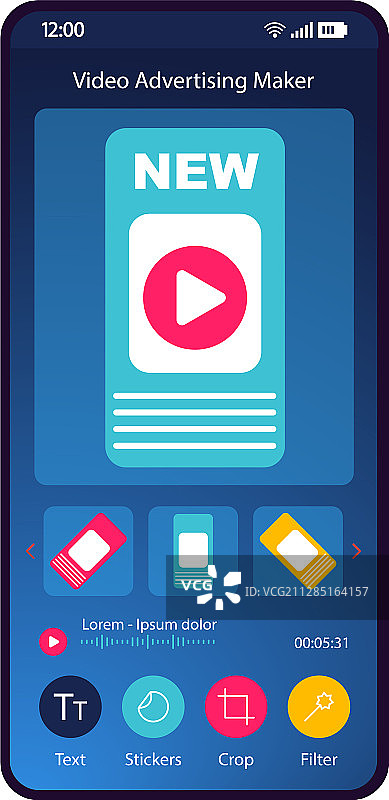 视频广告制作智能手机界面图片素材