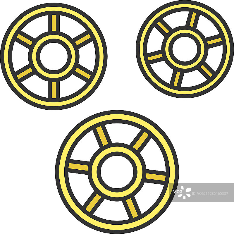 彩色滚轮图标图片素材