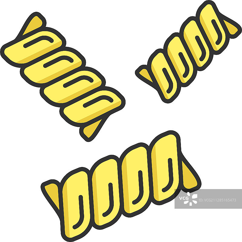 双螺旋意大利面彩色图标图片素材
