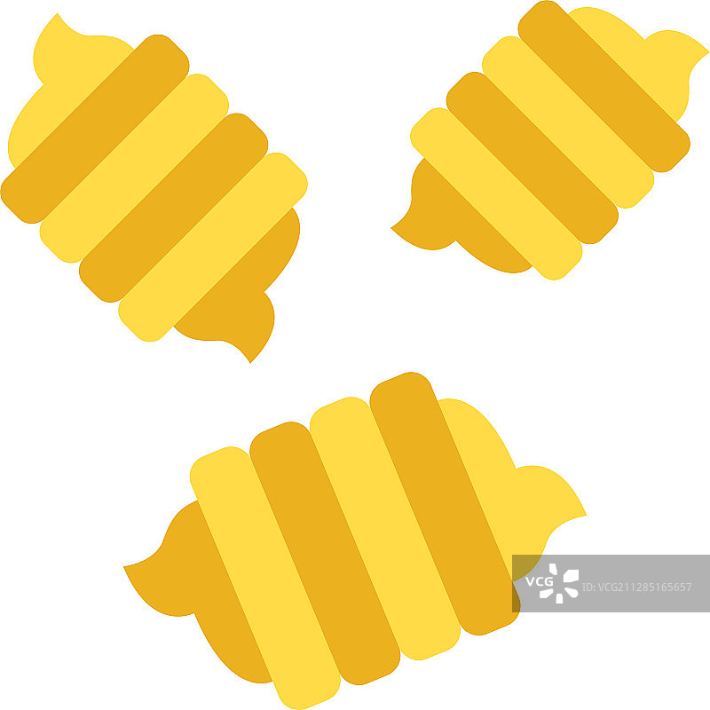 扁平设计的长阴影彩色卷发图标图片素材