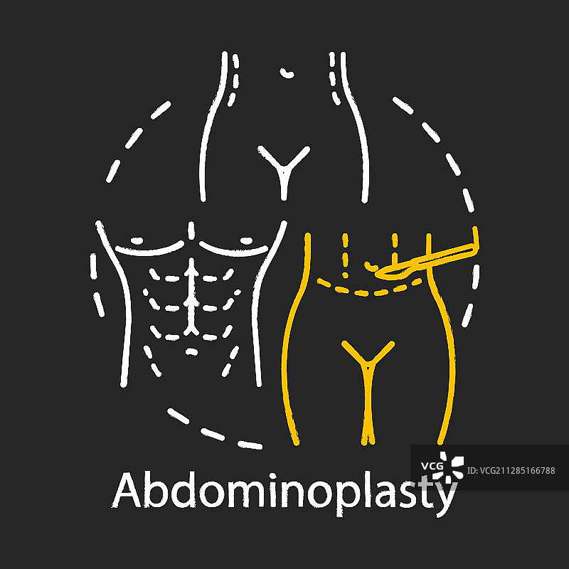 腹部整形粉笔图标图片素材