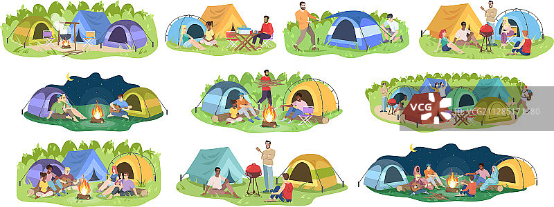 快乐男女露营节图片素材