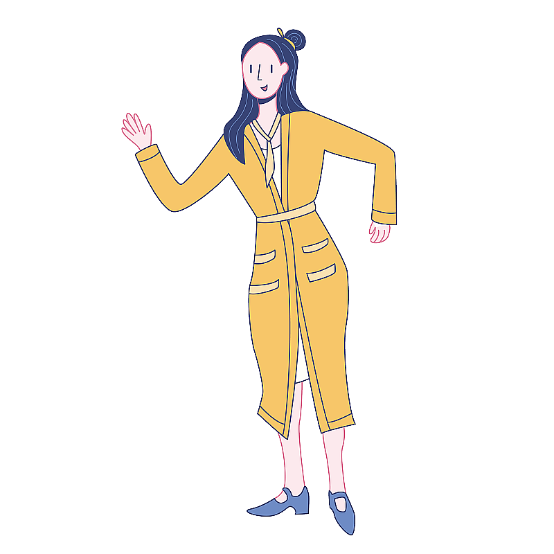 黄裙子女孩图片素材