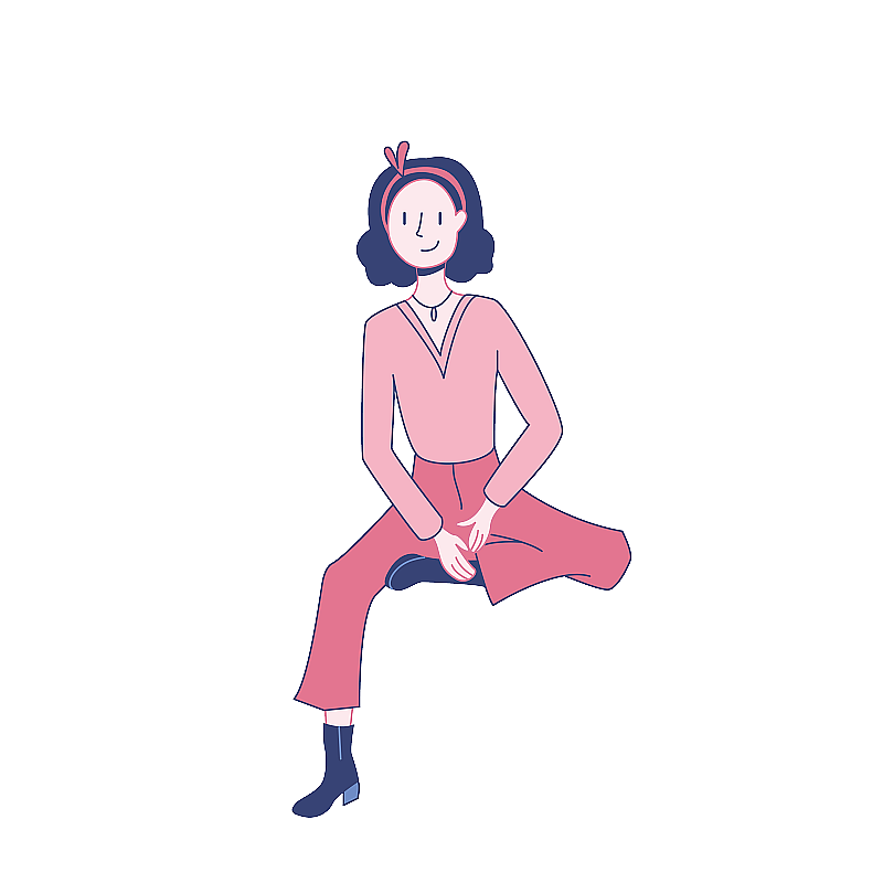 坐姿女孩图片素材