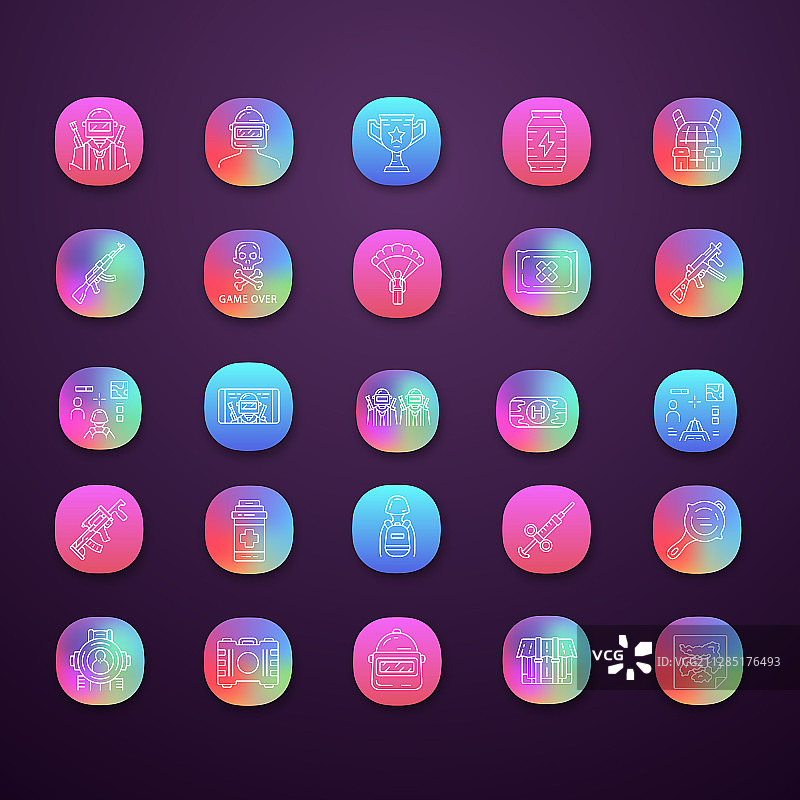 在线游戏库存应用图标射击游戏图片素材