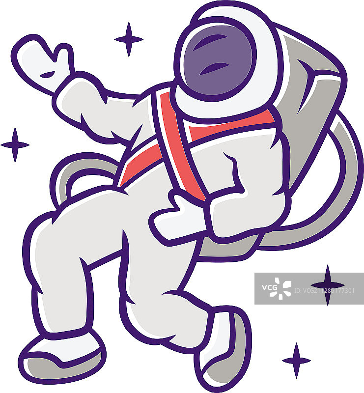 宇航员太空探险家彩色图标图片素材