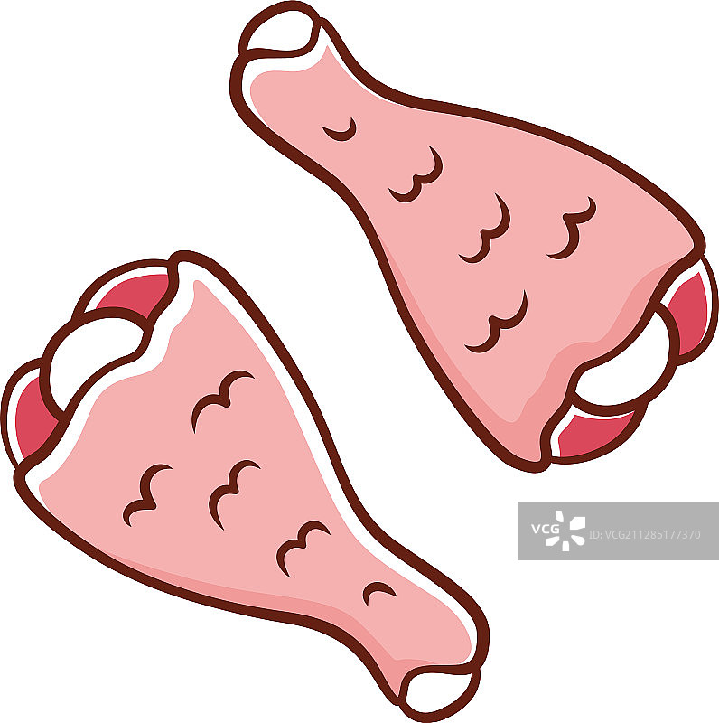 彩色鸡腿肉图标图片素材