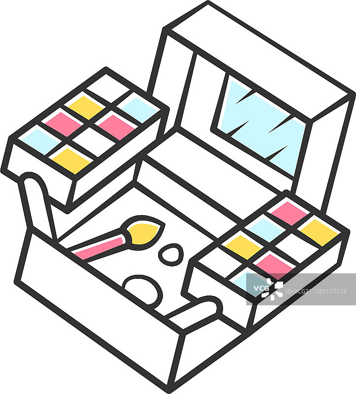 化妆品盒工具包彩色图标女性时尚图片素材