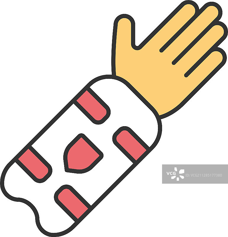 板球护臂彩色图标图片素材