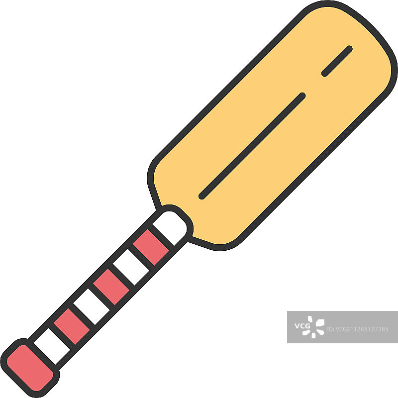 板球球棒彩色图标，击球手装备图片素材